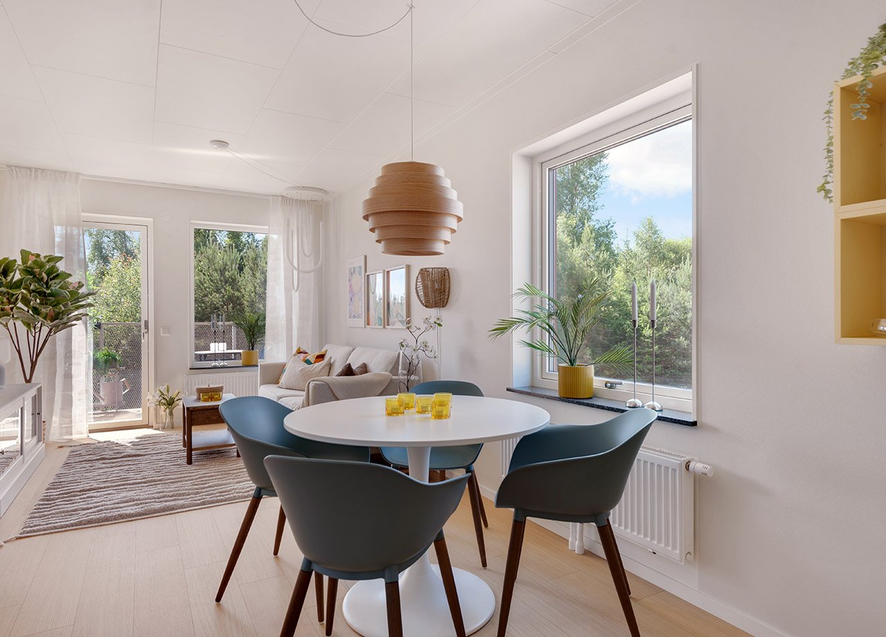 Foto matbord i kök i BoKlok lägenhet 2 rum och kök.