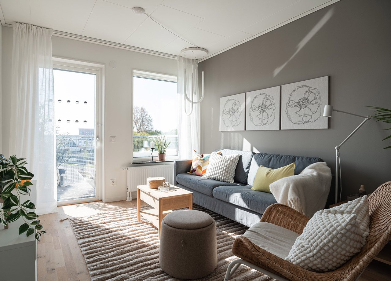 Visningslägenhet Växhuset 2rok vardagsrum2